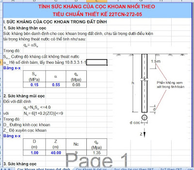 Tinh sức kháng của coc khoan nhồi-22TCN 272-05