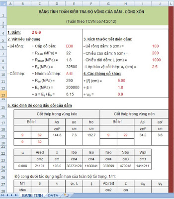 Tính toán độ võng đâm công xôn