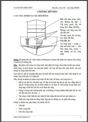 Bài giảng Nền Móng - TS Nguyễn Đình Tiến - DH Xây Dựng