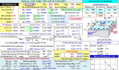 Thiết kế cột chịu nén lệch tâm