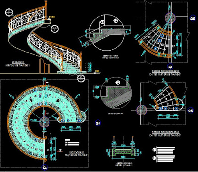 Tổng hợp 17 file thư viện cầu thang autocad rất chi tiết