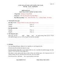 Biên bản bàn giao mốc vị trí, cao độ chuẩn – mặt bằng thi công