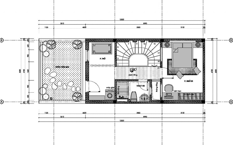 bản vẽ thiết kế nhà 3 tầng 6x10 3