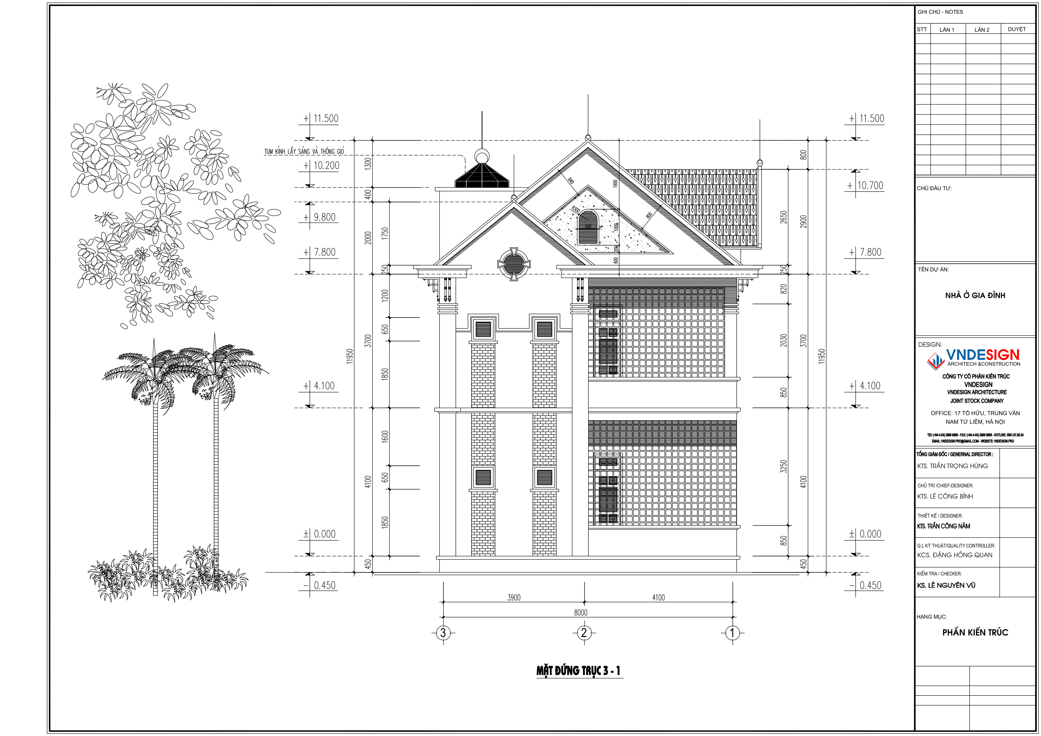 Bản vẽ kiến trúc thiết kế biệt thự vườn KT 8x15m miến phí