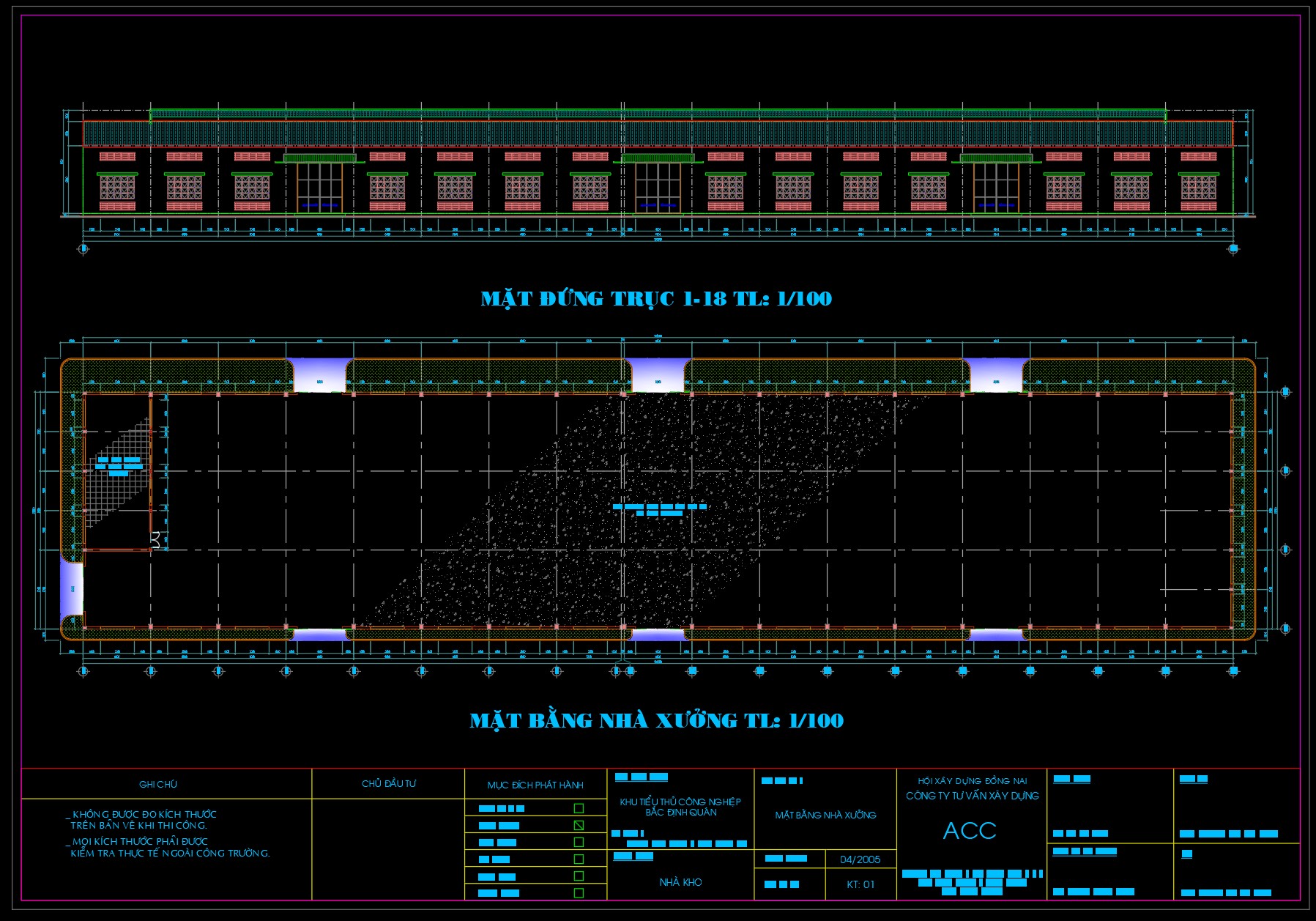 File cad thiết kế nhà xưởng kích thước 21x102m miễn phí