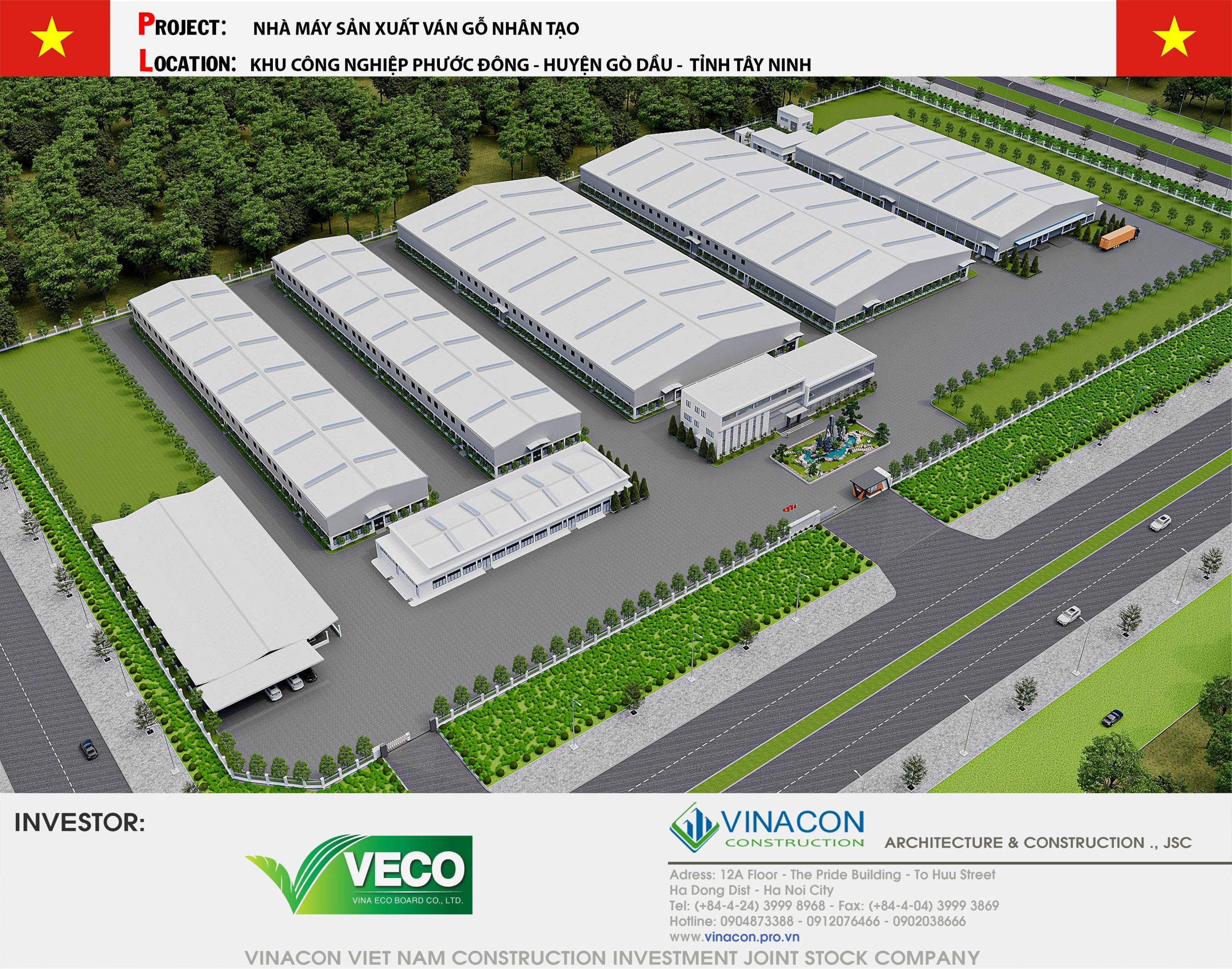 Thiết kế nhà máy Ván gỗ VinaEco Việt Nam