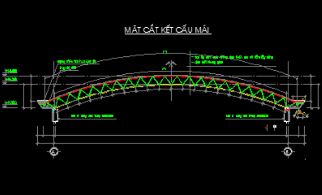 Bản vẽ Kết cấu mái vòm thép