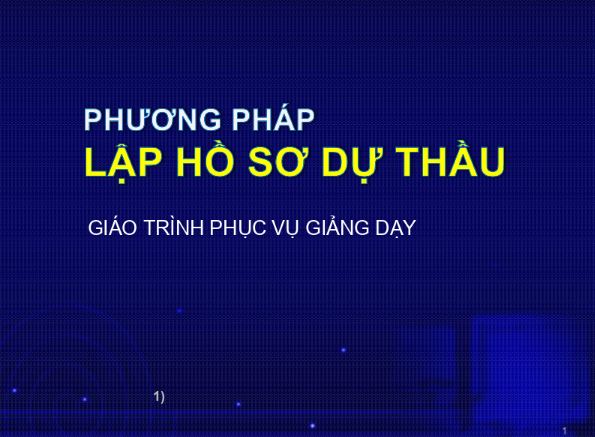 Phương pháp lập hồ sơ dự thầu