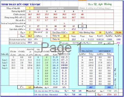 Tinh toán sức chịu tải của cọc