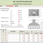 Tính toán và kiểm tra móng đơn