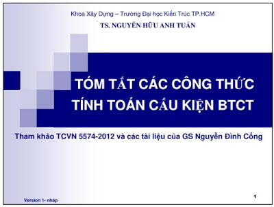 Tóm tắt công thức bê tông cốt thép