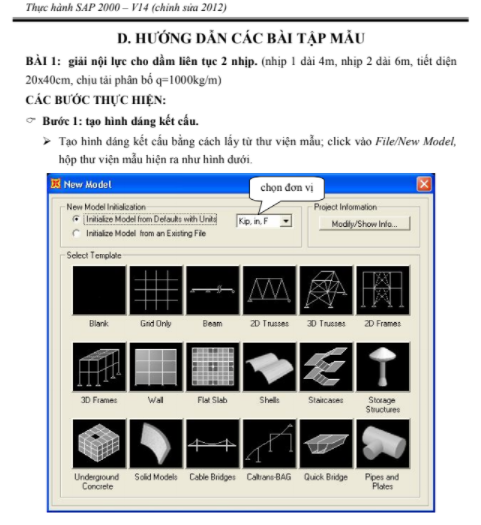 Hướng dẫn các bài tập mẫu Sap2000