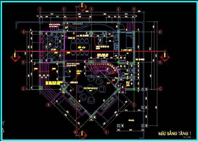 Mẫu kiến trúc biêt thự 4 tầng 15 x12 m