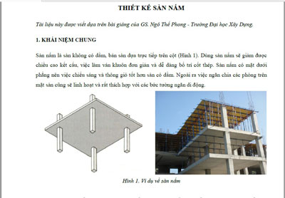 Thiết kế sàn nấm – GS Ngô Thế Phong