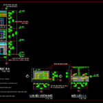 Bản vẽ autocad kiến trúc nhà 5x20m 2 tầng lệch