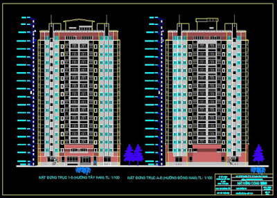 Bản vẽ kiến trúc đồ án tốt nghiệp chung cư cao 16 tầng