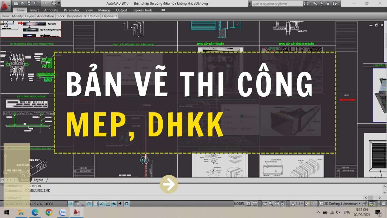 Bản vẽ thi công MEP, DHKK