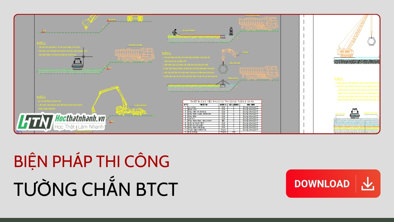 Biện pháp thi công và bản vẽ Tường chắn BTCT