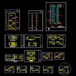 Một số cầu thang sắt thoát hiểm autocad