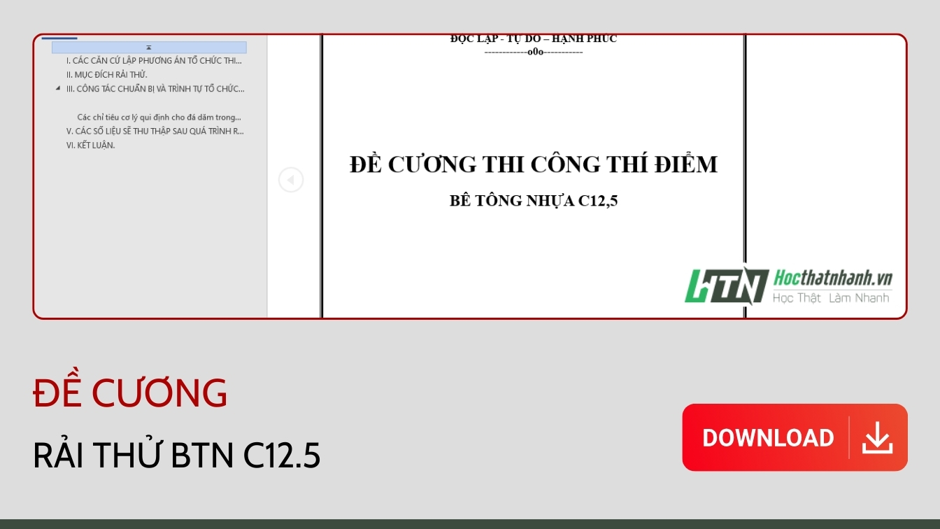 Đề cương rải thử BTN C12.5