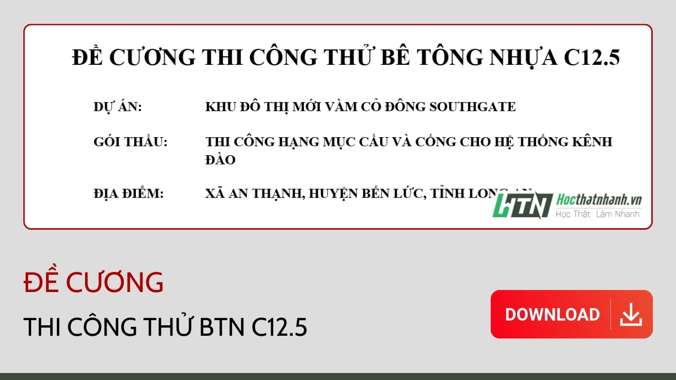 Đề công thi công thử BTN C12.5