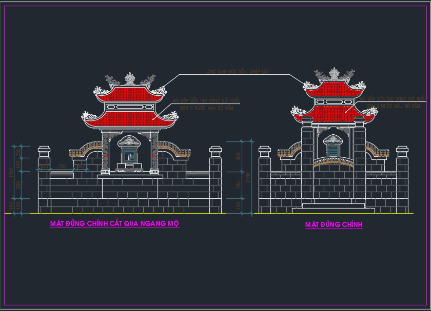 File autocad Kiến trúc lăng mộ đẹp