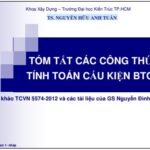 Tóm tắt công thức tính toán cấu kiện bê tông cốt thép