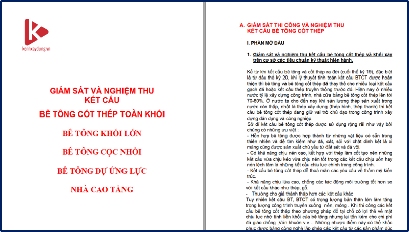 [TL] Giám sát và nghiệm thu kết cấu bê tông cốt thép toàn khối