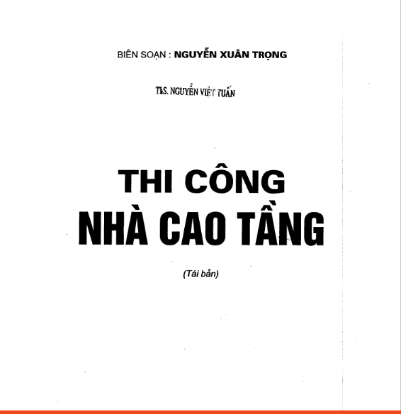 GIÁO TRÌNH THI CÔNG NHÀ CAO TẦNG – NGUYỄN XUÂN TRỌNG