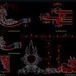 Mẫu hoa văn thiết kế công trình chùa Khuê Văn Các file autocad