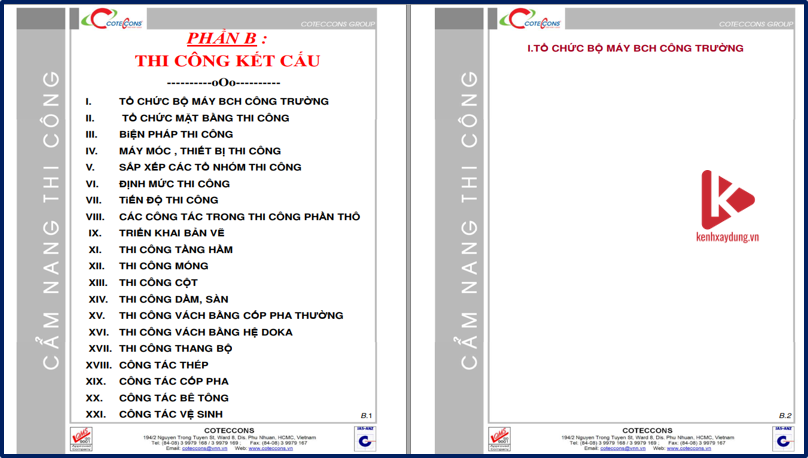 [TL] Cẩm nang thi công kết cấu Coteccons 