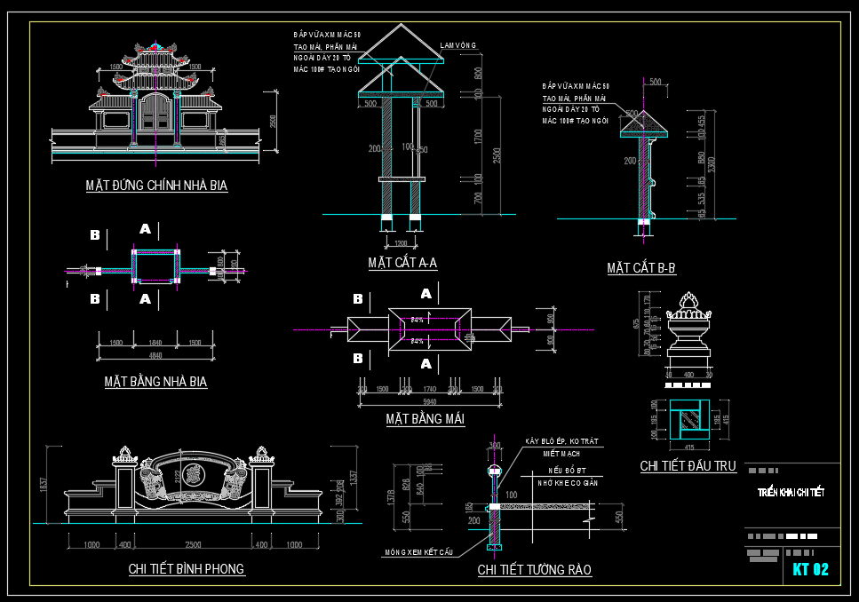 File cad nhà bia tưởng niệm