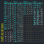 Thư viện autocad vệ sinh và phương tiện