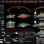 Bản vẽ autocad giải pháp nền xử lý nền đường đắp đất yếu