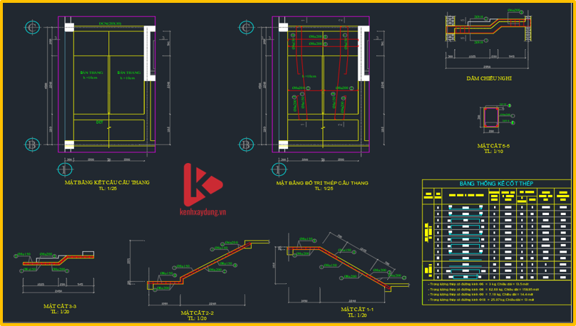 [BV] Bản vẽ kết cấu cầu thang bộ