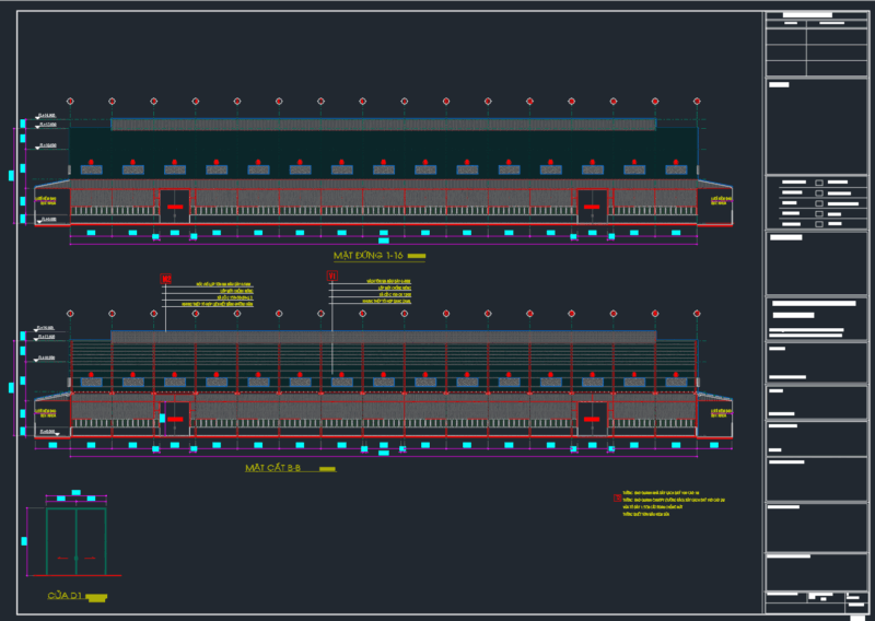 Bản vẽ mặt bằng nhà xưởng 40x100m tiêu chuẩn