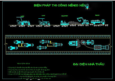 Bản vẽ autocad biện pháp thi công đường