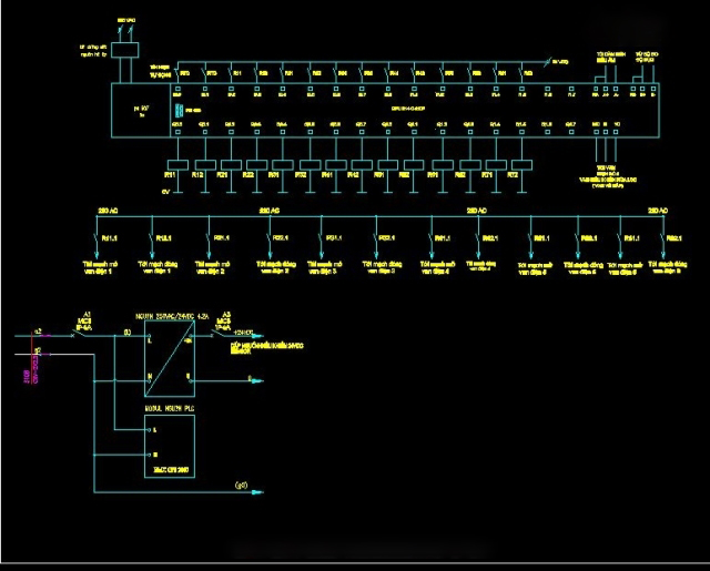 Bản vẽ cad_Hệ thống có PLC và biến tần